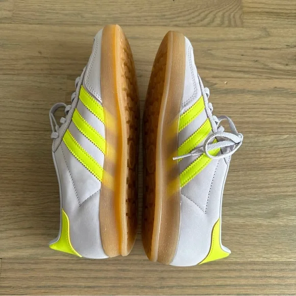 Adidas Gazelle Lilac Neon Yellow Sneakers 8 - Picture 9 of 10